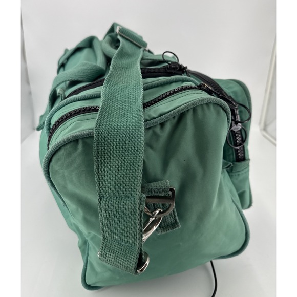 Lands End Summit YKK Duffle Bag-Green/Blue-Travel-Front & Side Zip Pockets - Picture 8 of 16